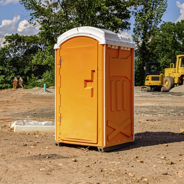 how often are the portable restrooms cleaned and serviced during a rental period in Cowen